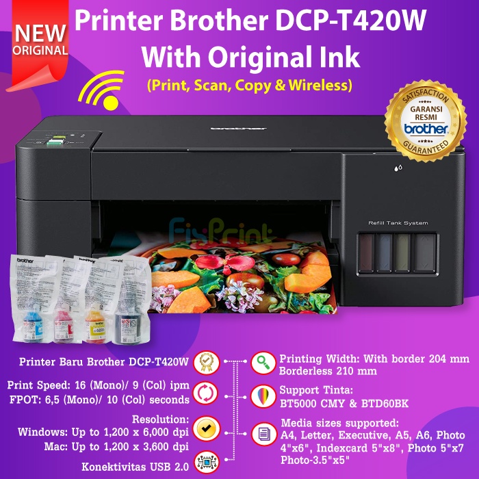 Printer Brother DCP-T220 DCP T220 Scan Copy Print / T420w / T520w Print Scan Copy Wireless / T720DW Brother Print Scan Copy WiFi ADF