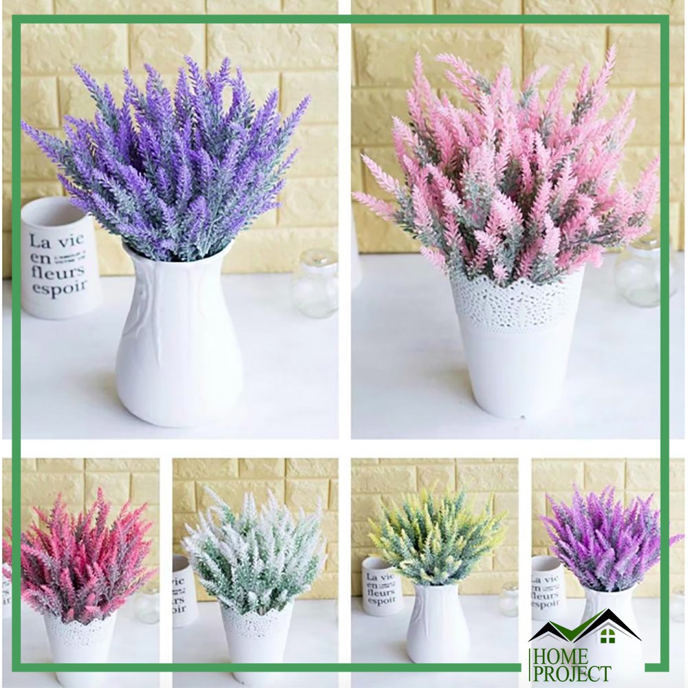 Rangkaian Bunga Plastik Minimalis Hiasan Pot Bunga ARTIFICIAL FLOWER TYPE MESH LAVENDER TANPA POT-2