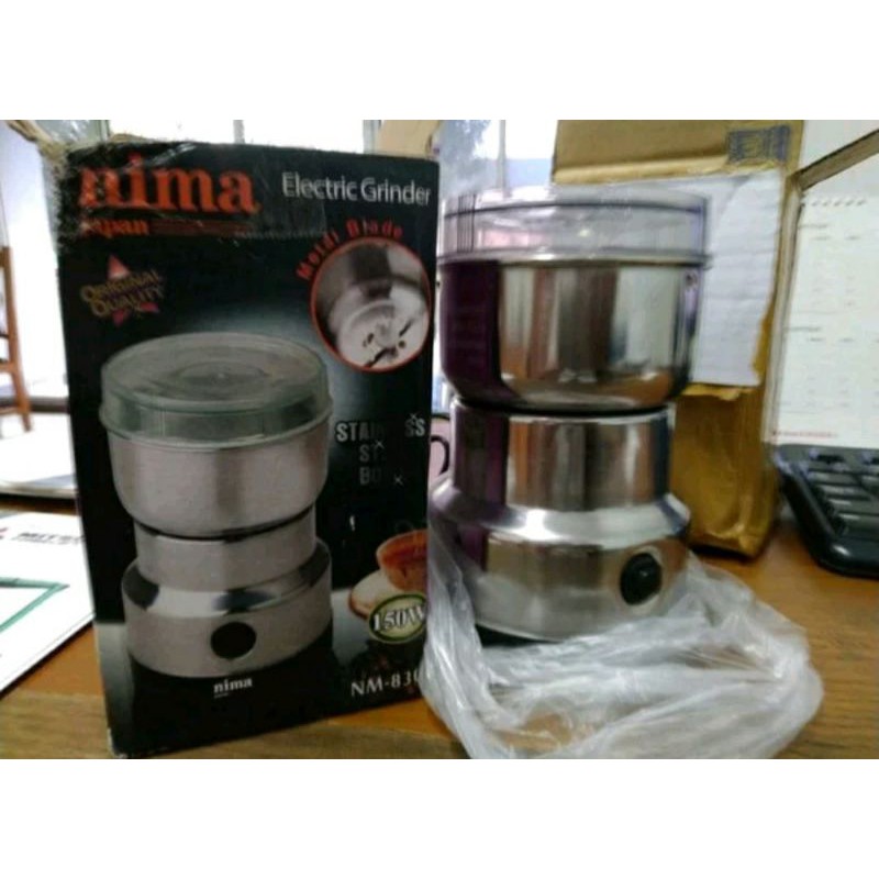 MOLLAR NIMA MINI COFFEE GRINDER GILINGAN KOPI LISTRIK - BLENDER BUMBU DAPUR lada kopi biji bijian