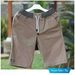  CELANA  CHINO  PENDEK PREMIUM PINGGANG KARET  RIP BAHAN  