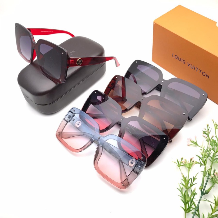 *COD* Kacamata Hitam Pria Wanita Fashion Louiss Vuittonn LV At 321 Terlaris (Full Set)