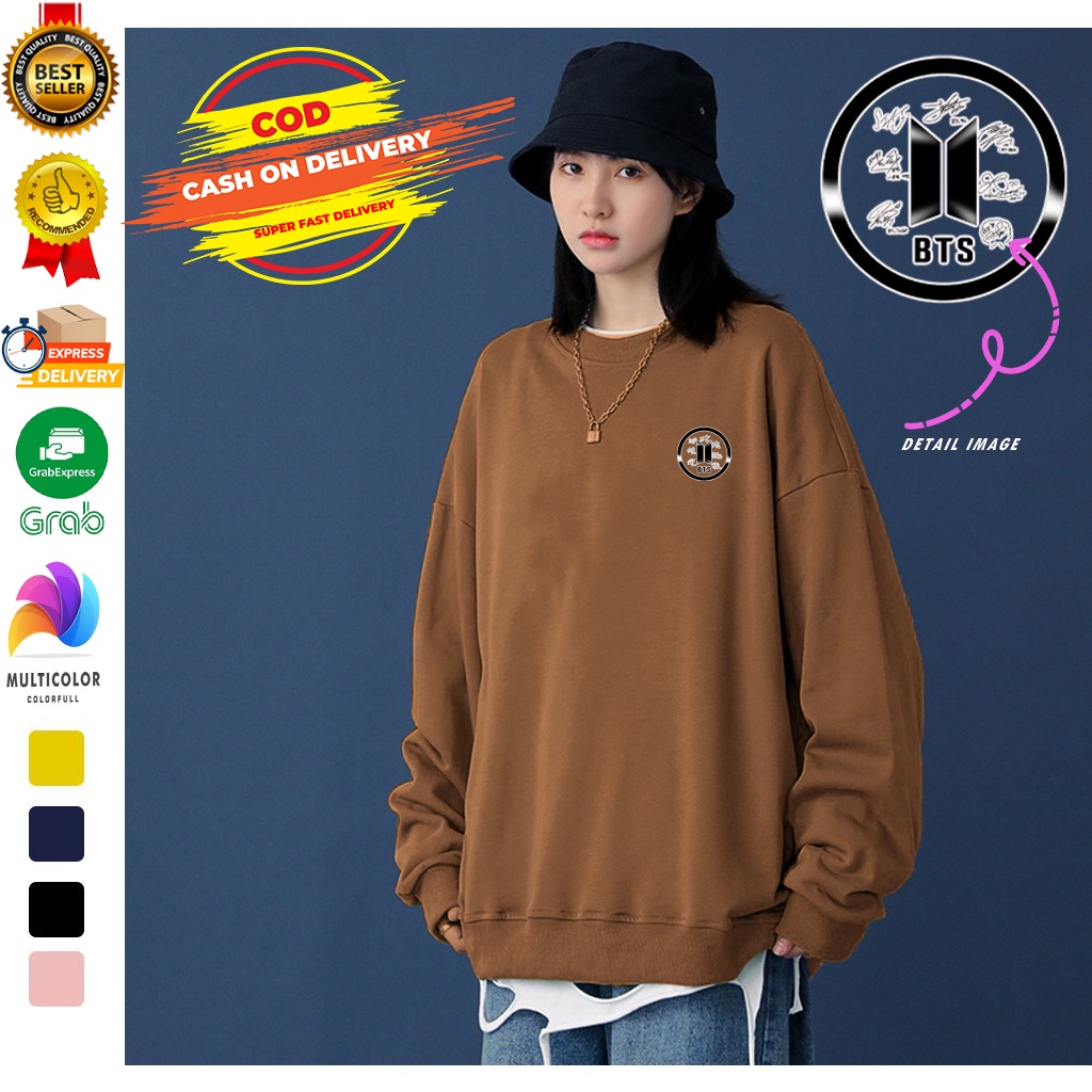 🅳🅵 Sweater BTS 7TTD Black Logos | Sweater BTS Army Terbaru | Dhea Fashion