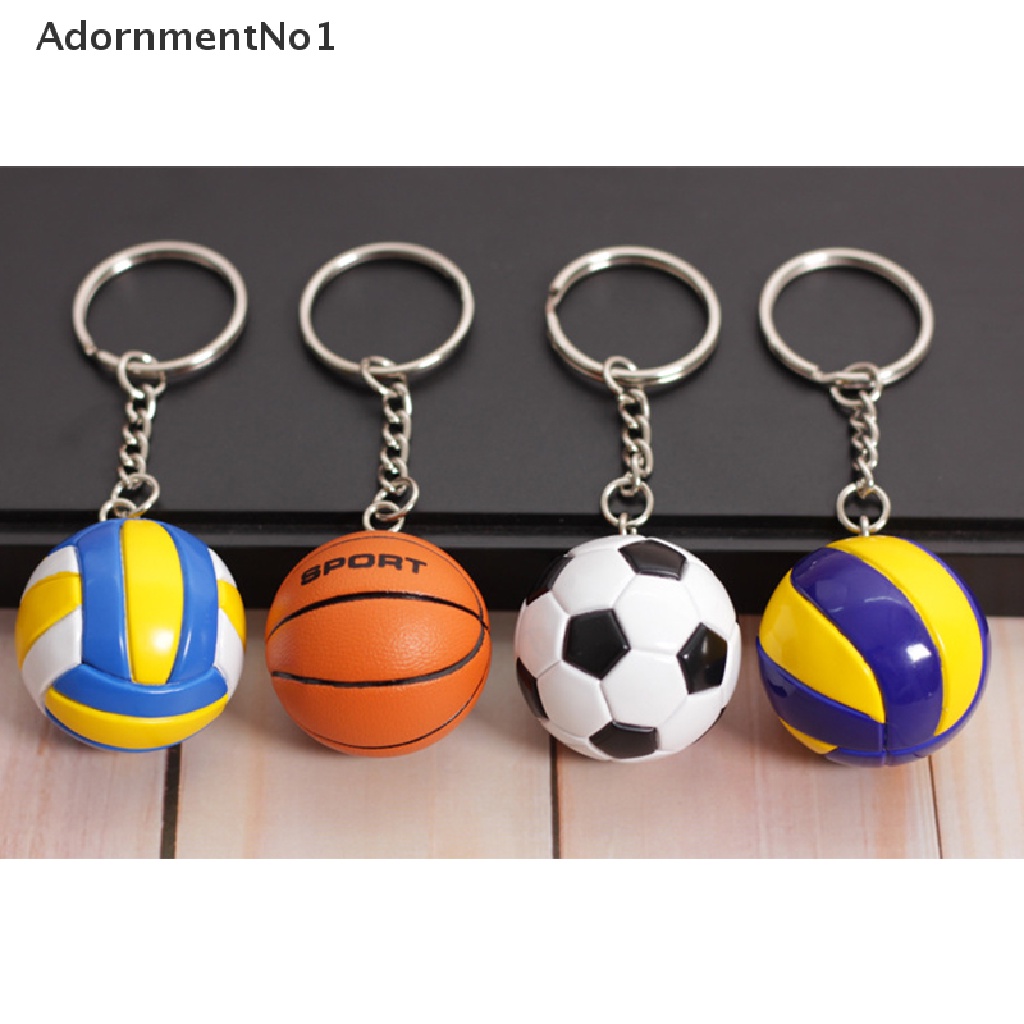 (AdornmentNo1) Gantungan Kunci Bentuk Bola Basket / Voli / Sepak 3D Untuk Suvenir / Hadiah