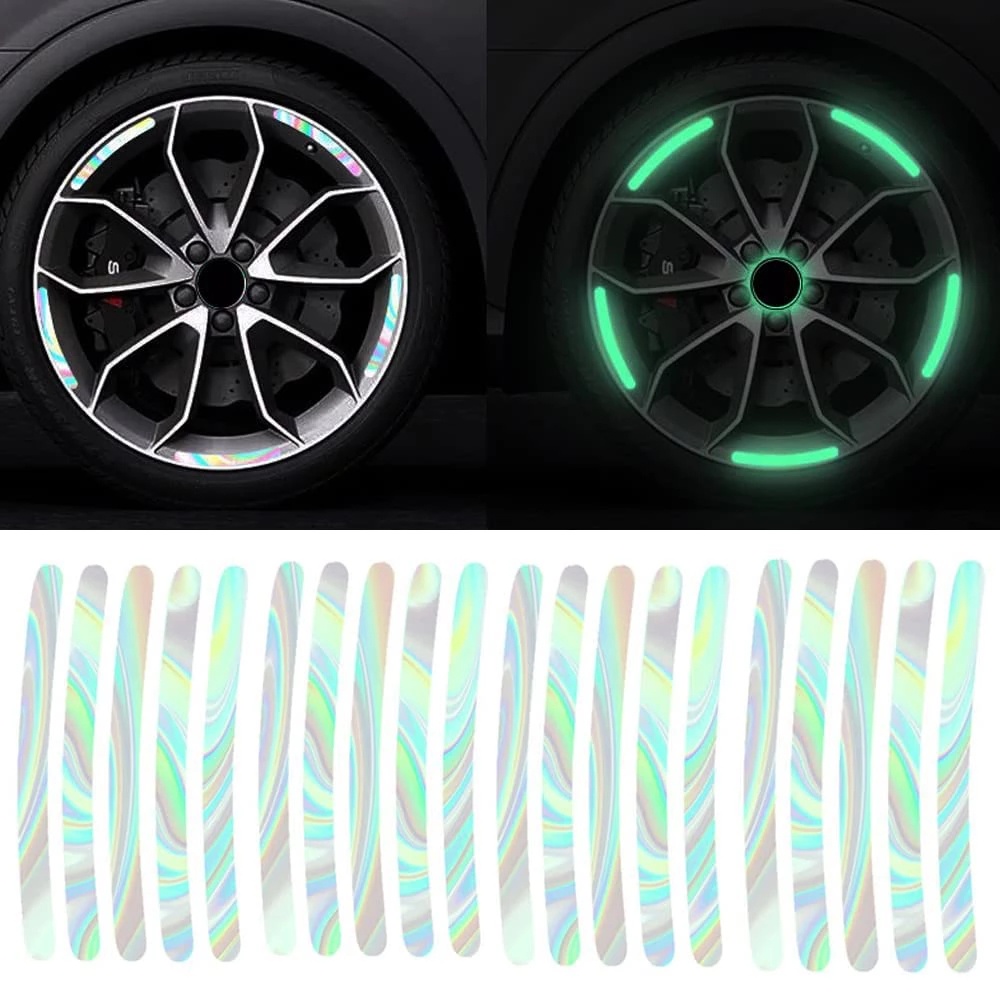 Stiker Strip Reflektor Luminous Warna-Warni Untuk Velg Mobil / Motor / Sepeda
