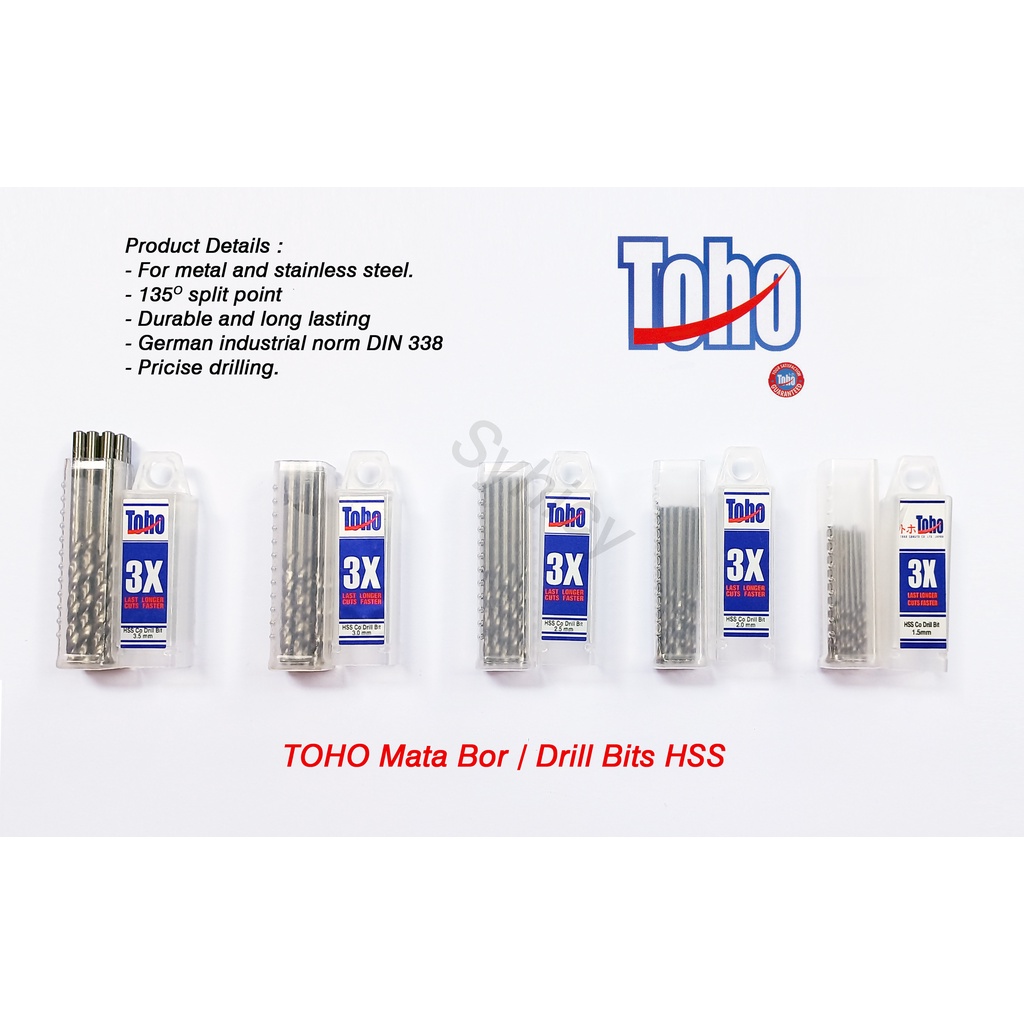 Mata Bor HSS 3 mm TOHO per pcs