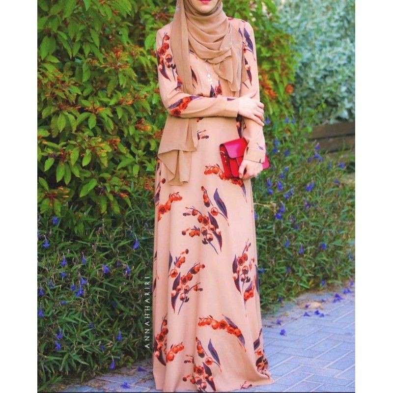 maxi dress import / maxy dres bunga melati bangkok premium impor