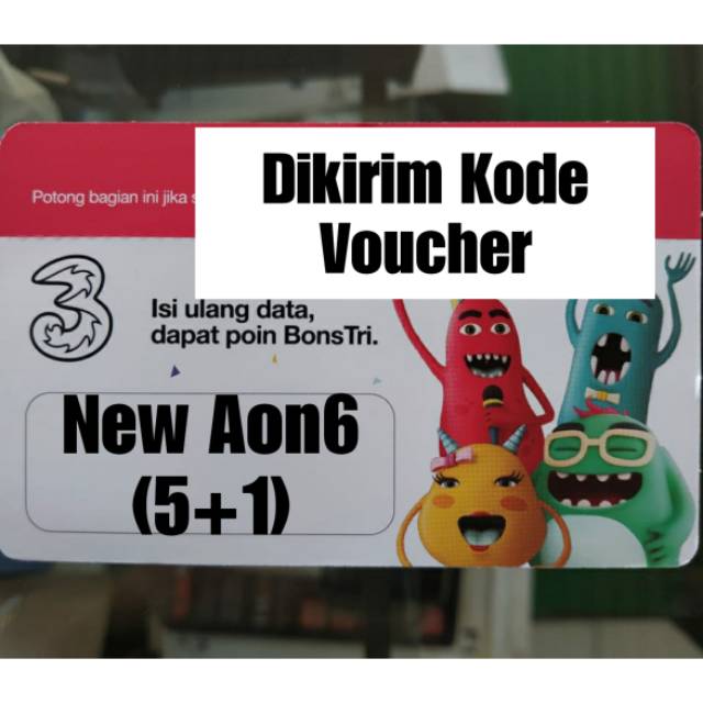 [KIRIM KODE] Voucher 3 Aon2 gantinya pm2 Three Tri 6gb new aon6 (5gb+1gb) lokal branch Semarang