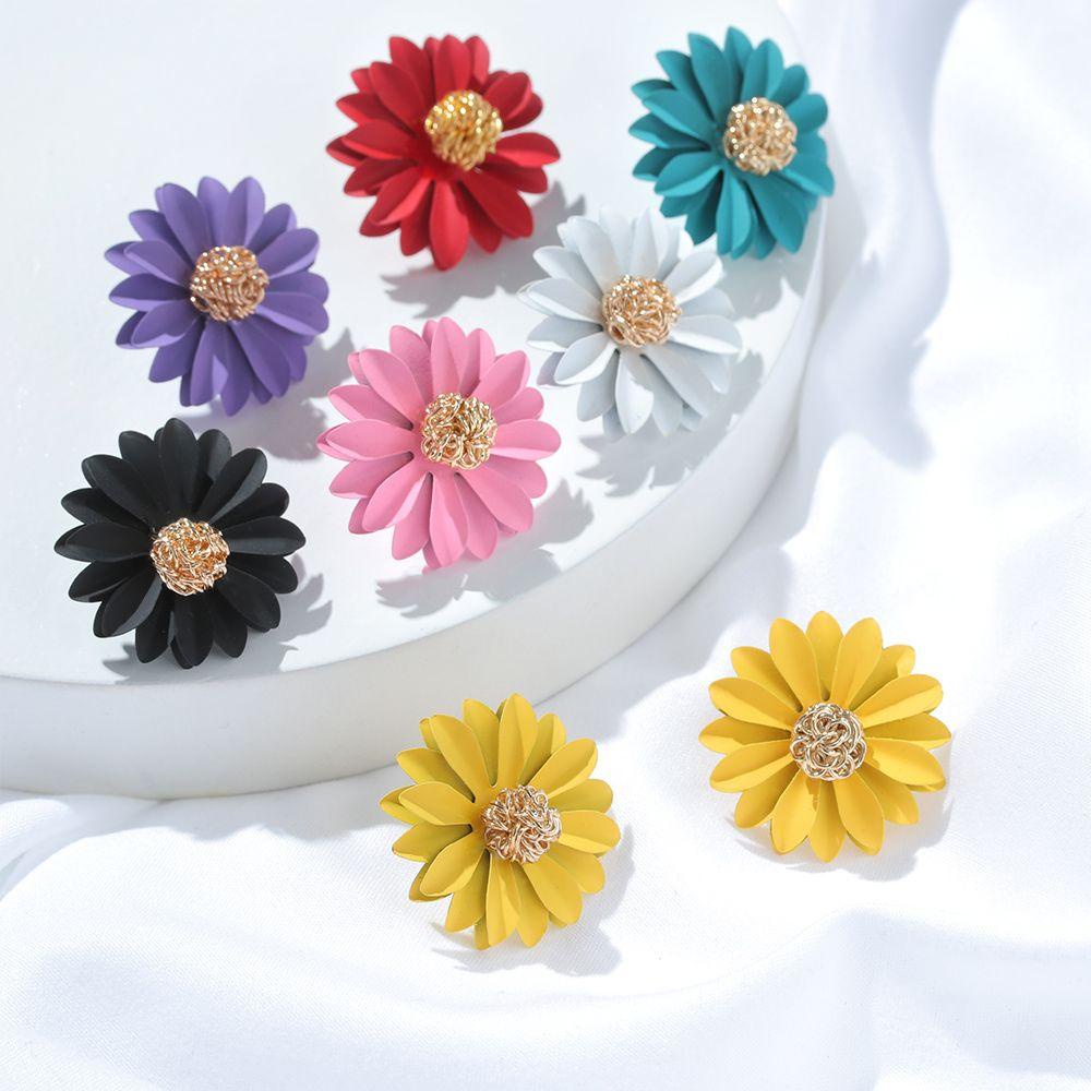 Lily Big Flower Ear Stud Baru Gaya Korea Elegan Manis Pesona Perhiasan