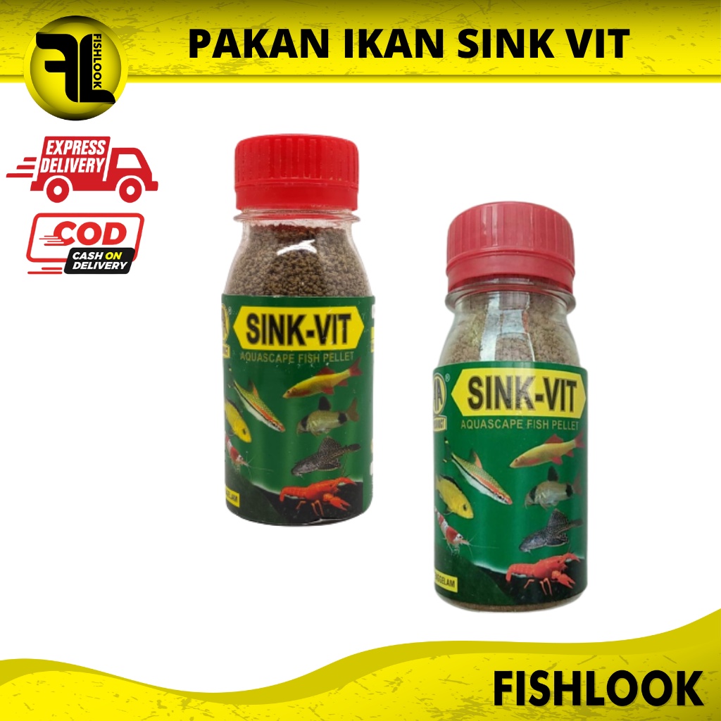 SINK VIT akari sinkvit pakan udang pelet tenggelam sinking 50gr makanan ikan