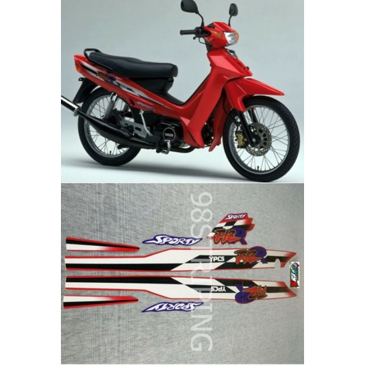 STIKER STRIPING LIS STANDAR ORI FIZ R FIZR MERAH HITAM TAHUN 1997