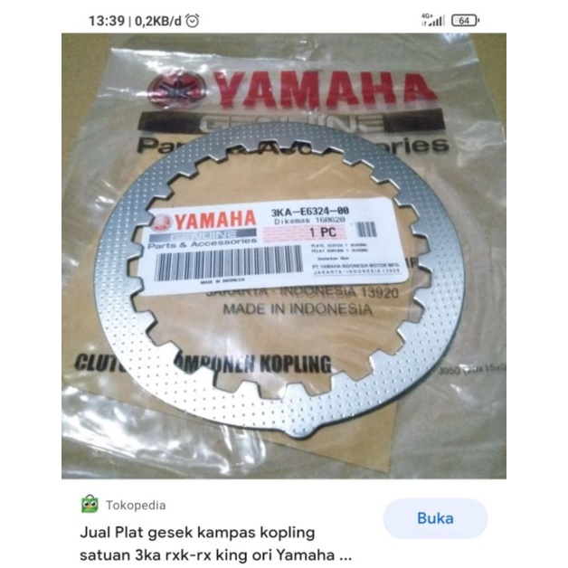 Plat kopling rxk original yamaha (3ka-e6324-00)