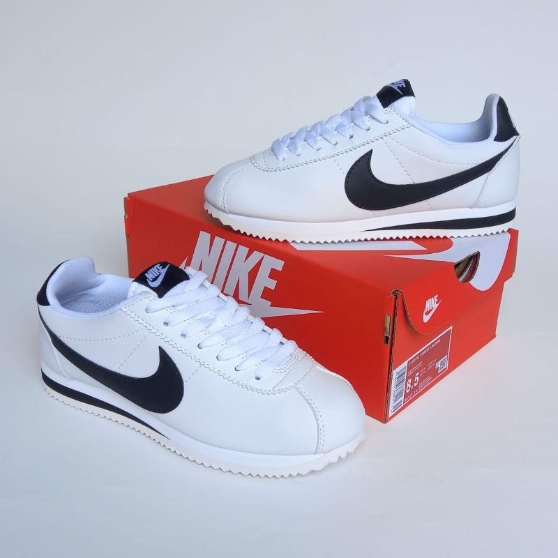 NIKE CORTEZ WHITE BLACK LEATHER