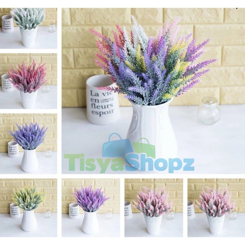 Bunga Lavender Salju / Lavender Artificial / Bunga Hias [ TANPA POT ]