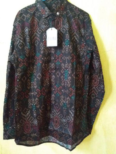 Credomenstore Kemeja Batik Songket Hijau / Kemeja Batik Pria Lengan Panjang / Baju Batik