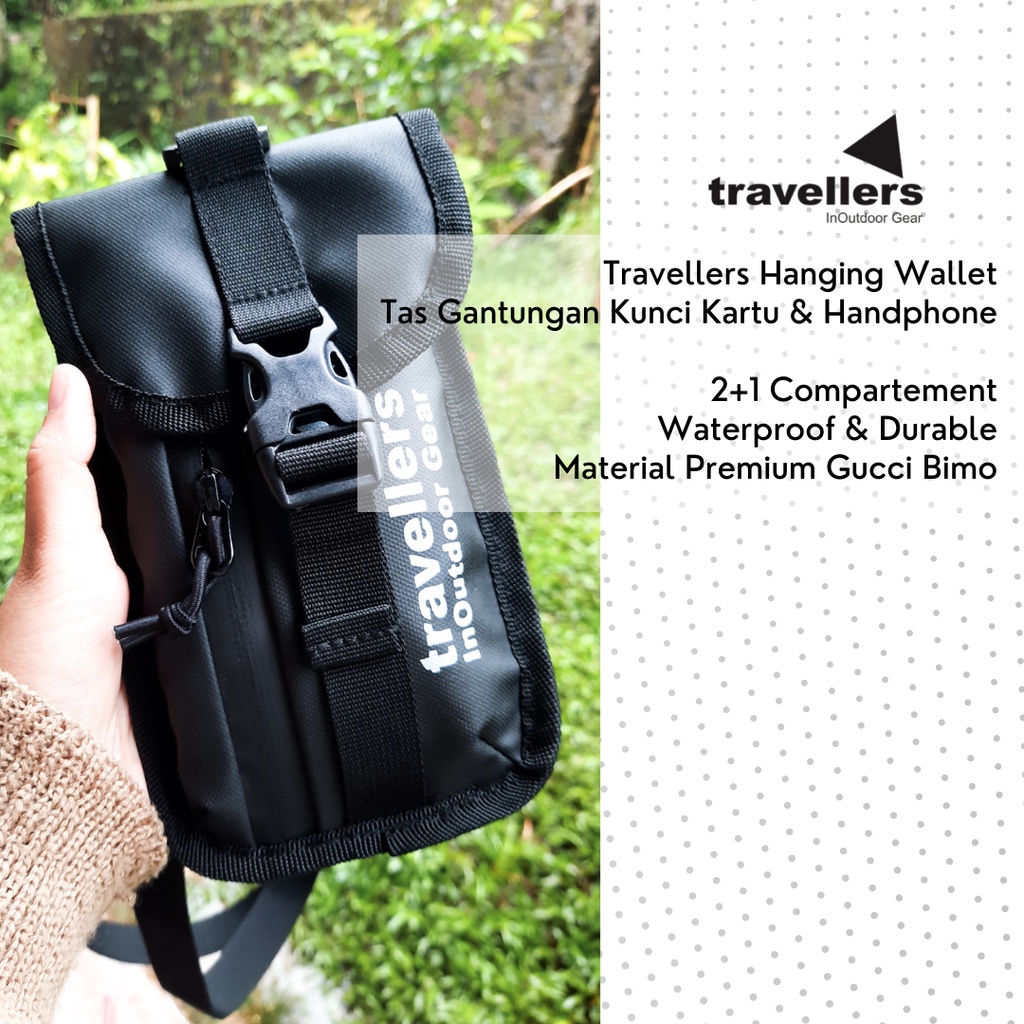 Travellers Tas Selempang Sling Bag Hanging Wallet Tas Gantungan Kunci Kartu Handphone