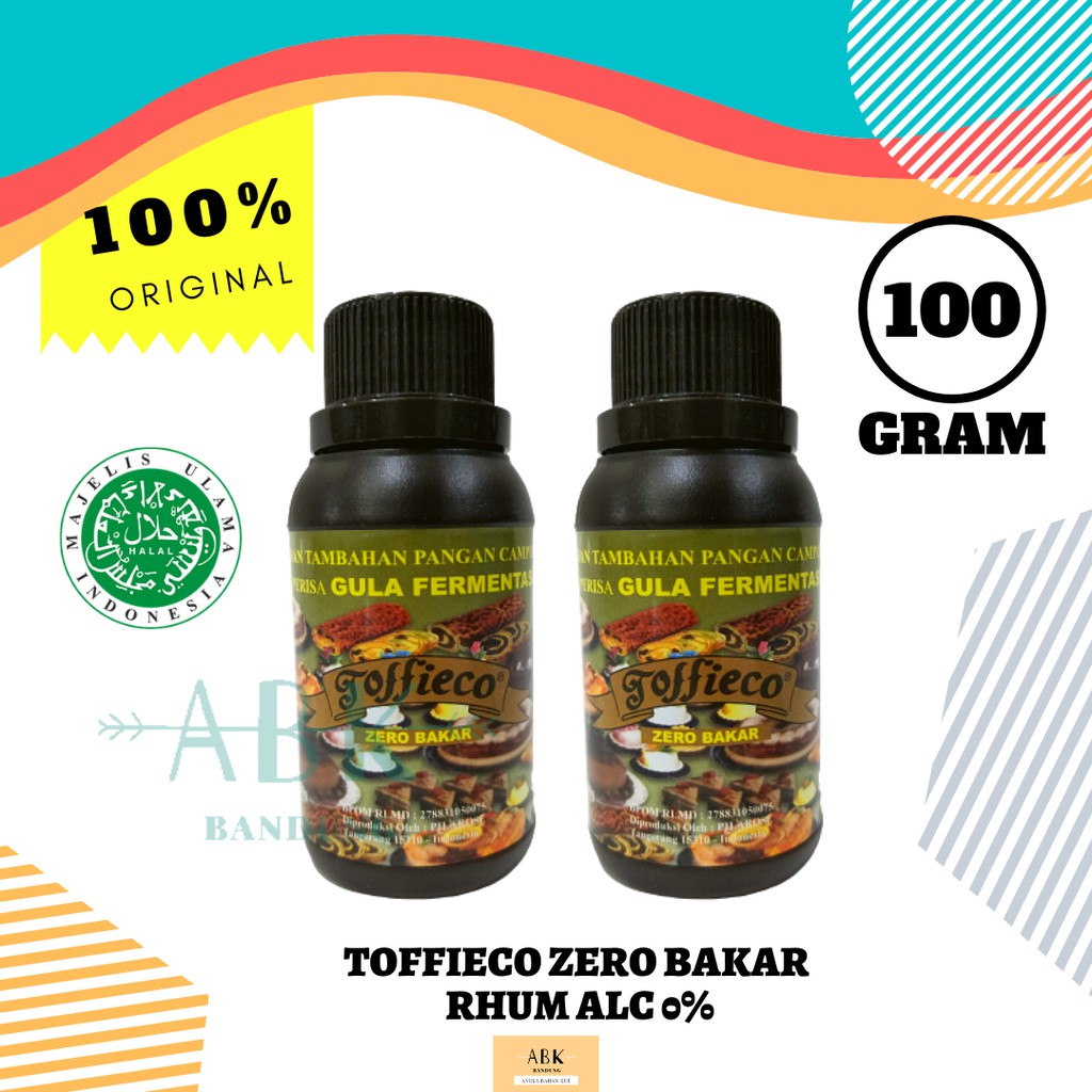 TOFFIECO RUM ZERO BAKAR HALAL 100G NON ALKOHOL ALCOHOL | RHUM ESSENCE