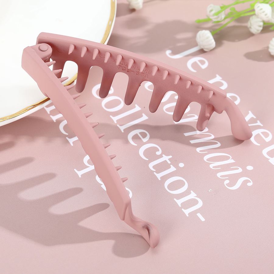 Korean Frosted Texture Plastic Hairpin Temperament Solid Color Banana Clip Vertical Clip