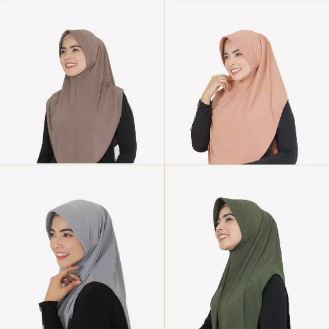 Bergo Polos Pet Antem-Jilbab Instan Jersy Dewasa