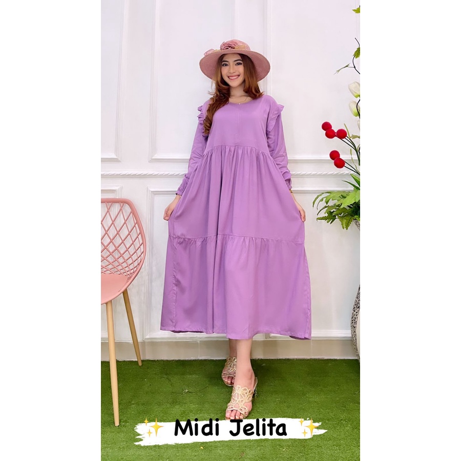 Midi Dress/Midi jelita by ratu/Midi dress motif