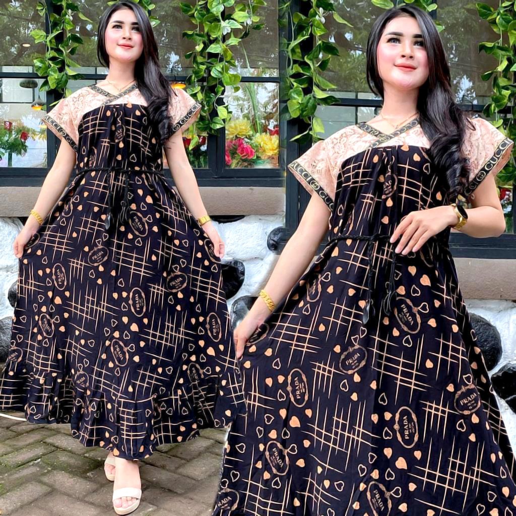 DASTER ARAB SEKDRESS RENDA ULFA HOME DRESS BATIK WANITA DASTER KEKINIAN MURAH BUMIL BUSUI