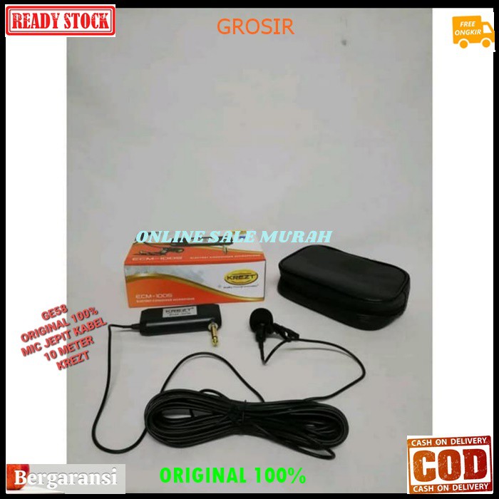 G58 Krezt Mic Jepit kabel 10 meter original 100% Kancing kerah baju microphone Clip on klip tie Condensor sensitif aux mikrophone mik karaoke sound audio klip cable profesional pro vocal vokal karaoke mikrophone microphone audio sound system panggung dj s