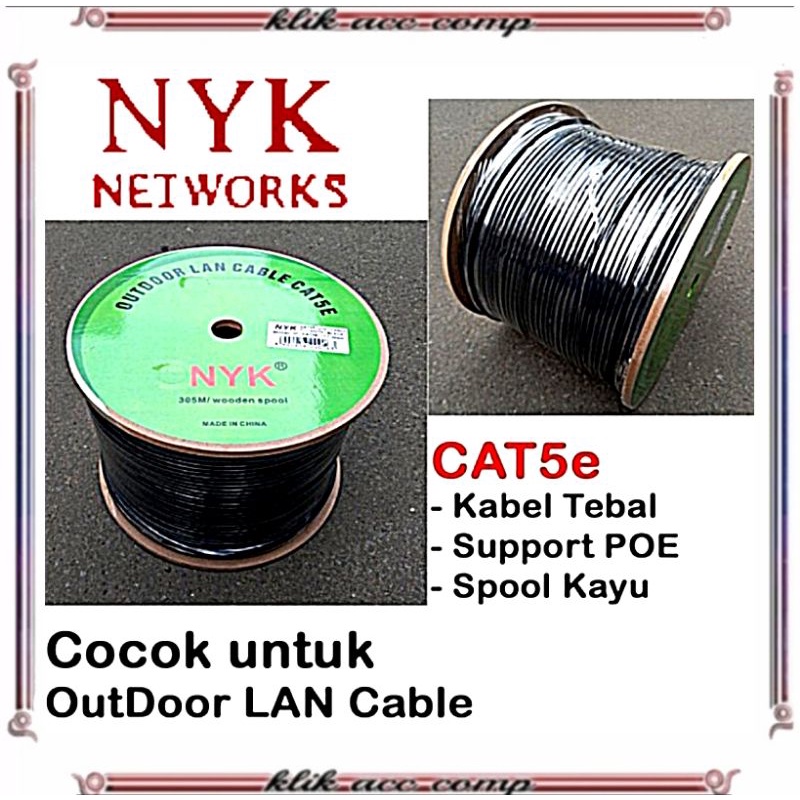 Kabel lan 305m Nyk Outdoor cat 5e utp - Cable lan rj45 roll nyk cat5