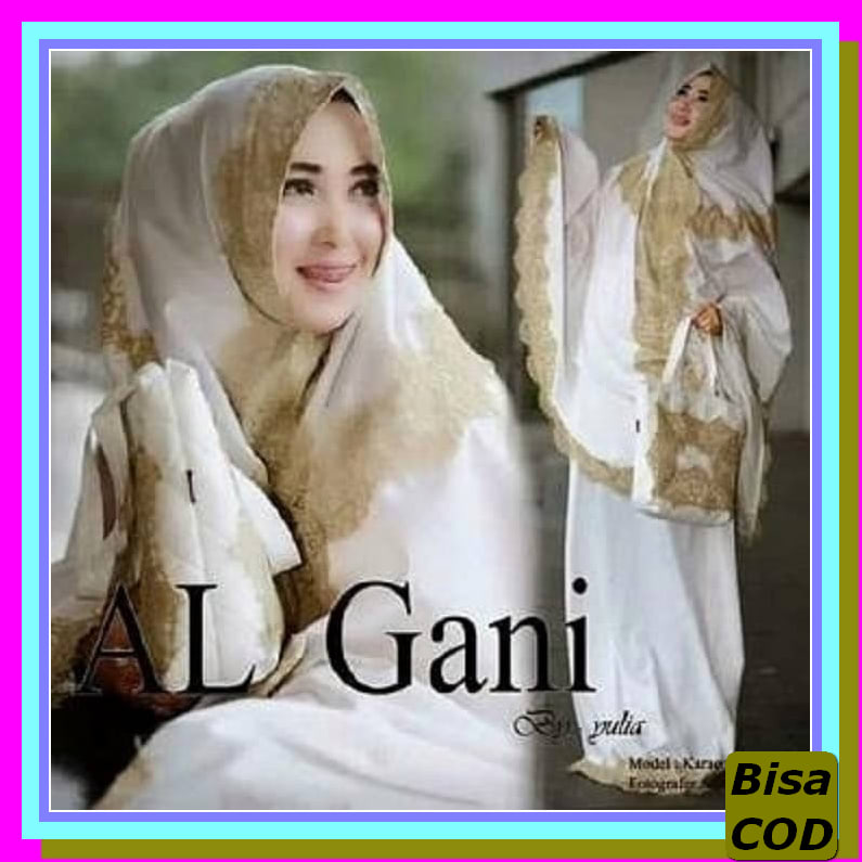 Open Ds Mukena Wanita Cewek Cewe Dewasa Remaja Warna Putih Rao 03 AZ555  Algani Gold [Hijab 0121]