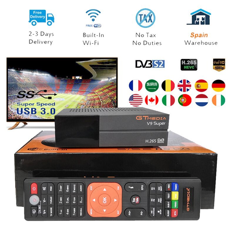 Gratis ongkir New GTmedia V9 Super Satellite Receiver Freesat V9 Super Updated GTmedia V8 Nova with