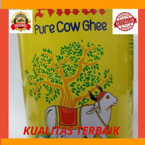 

New AMUL PURE COW GHEE 1Litre (kaleng kuning)