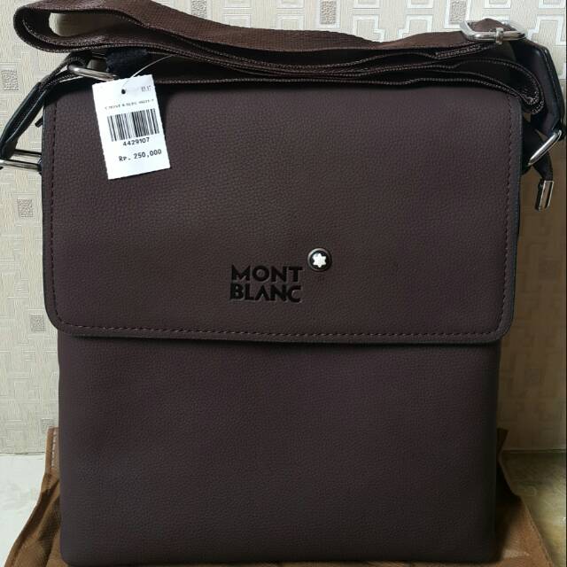 Tas Slempang Pria MontBlanc ( coklat ) New / Baru