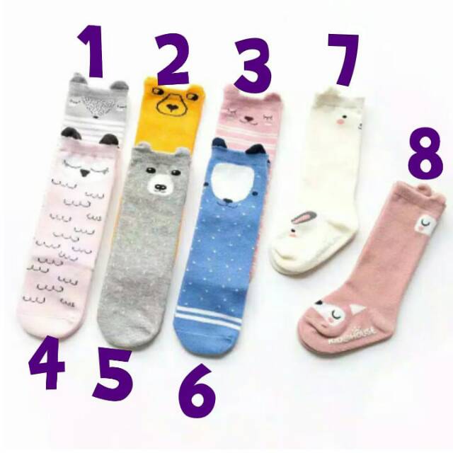 Kaos Kaki Panjang Bayi Korea Anti Slip Karakter