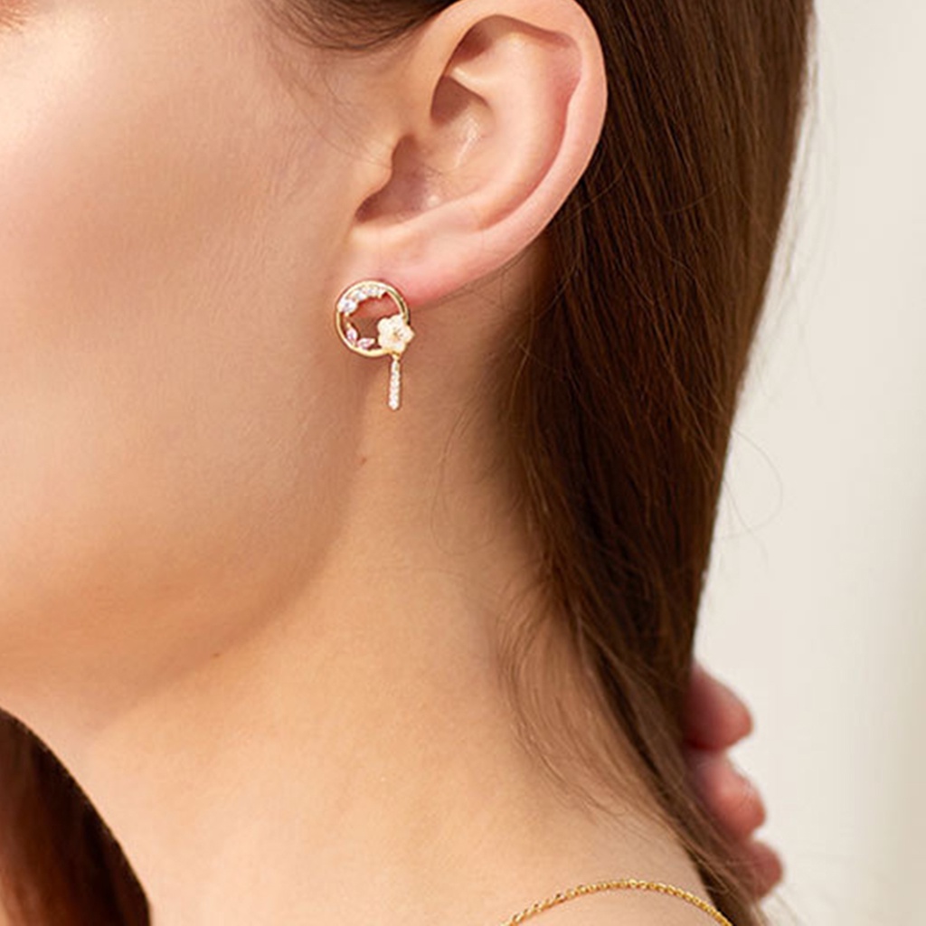 Hu Hu Hu Hu Hu Alat Bantu Pasang Kacamata♡ 1 Pasang Anting Stud Rumbai Panjang Bentuk Kipas Gaya China Elegan Untuk Pernikahan