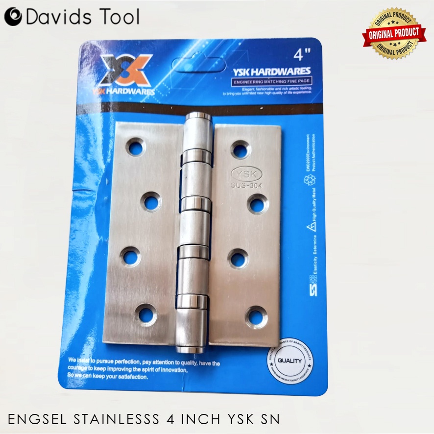 Engsel Pintu Jendela Rumah Tebal Kamar Mandi Stainless Stenlis Anti Karat 4 Inch Ysk Blister