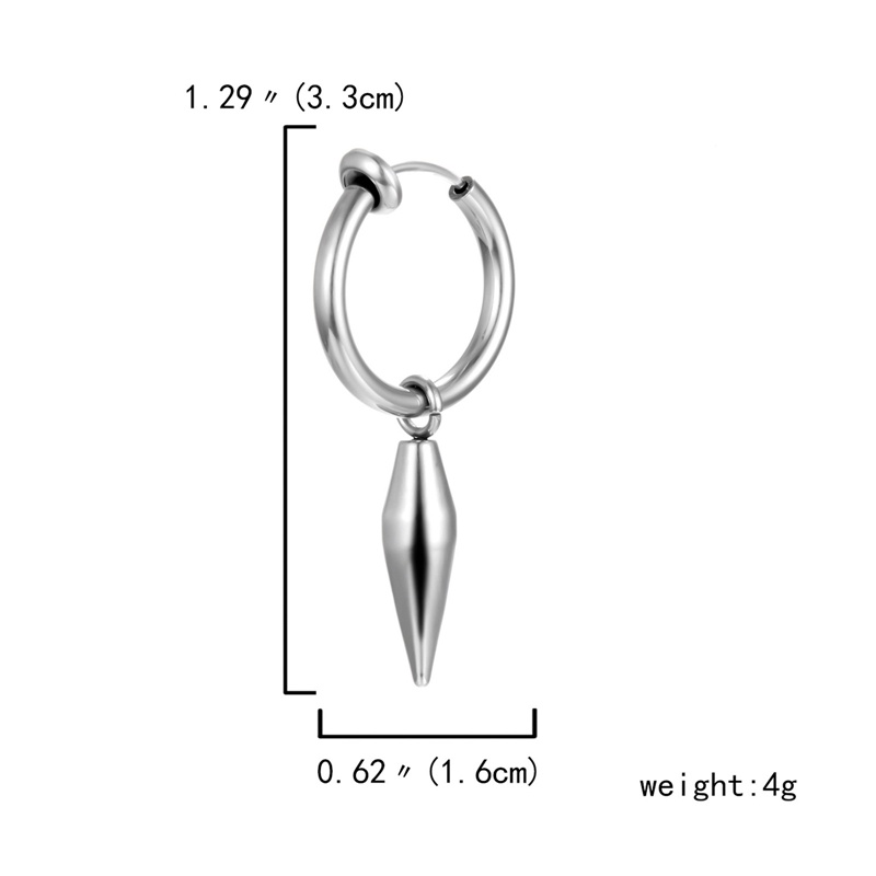 1pc Anting Tusuk Gantung Asimetris Desain Rantai Rumbai Untuk Wanita