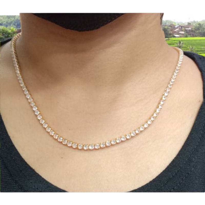 kalung wanita full permata zircone// kalung nagita//perhiasan//kalung//lapis emas//kalung aurel