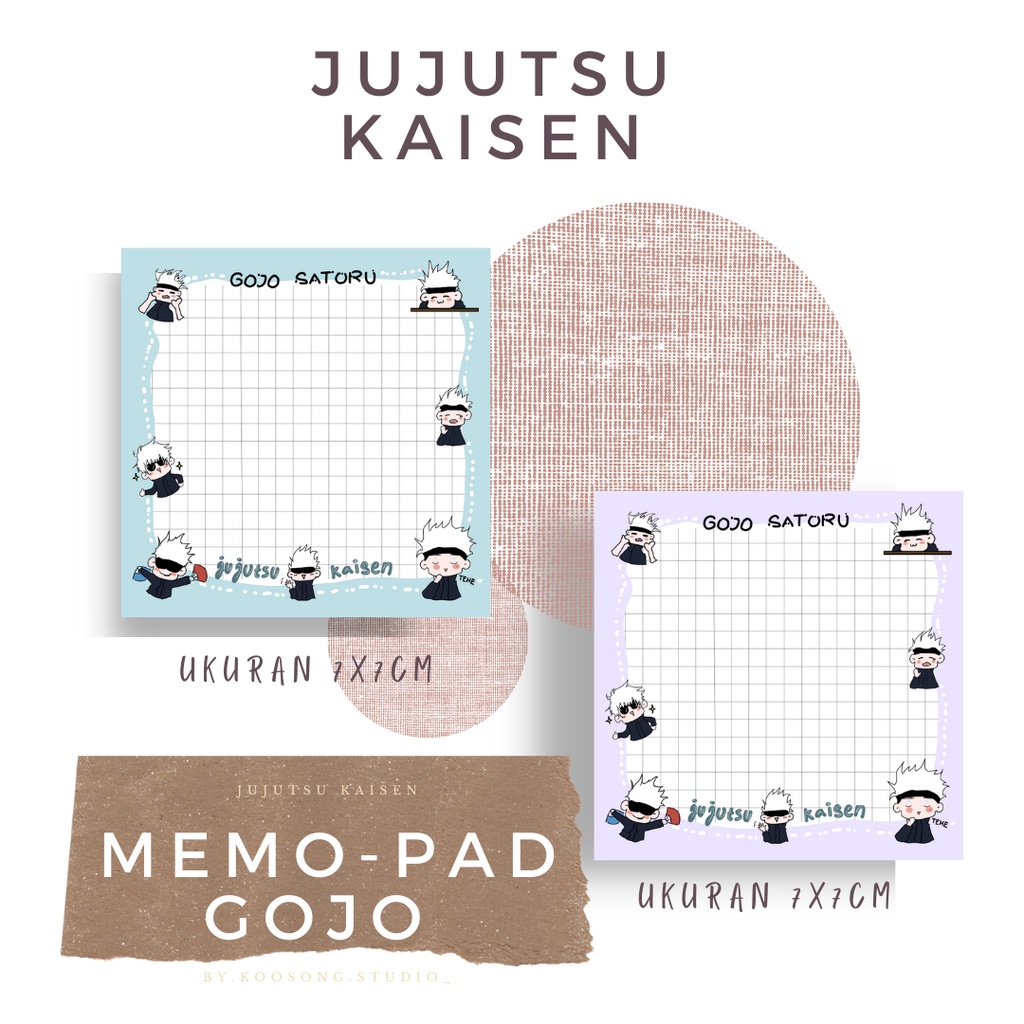 

Jujutsu Kaisen Dan Merch - Gojo Memopad/Notepad