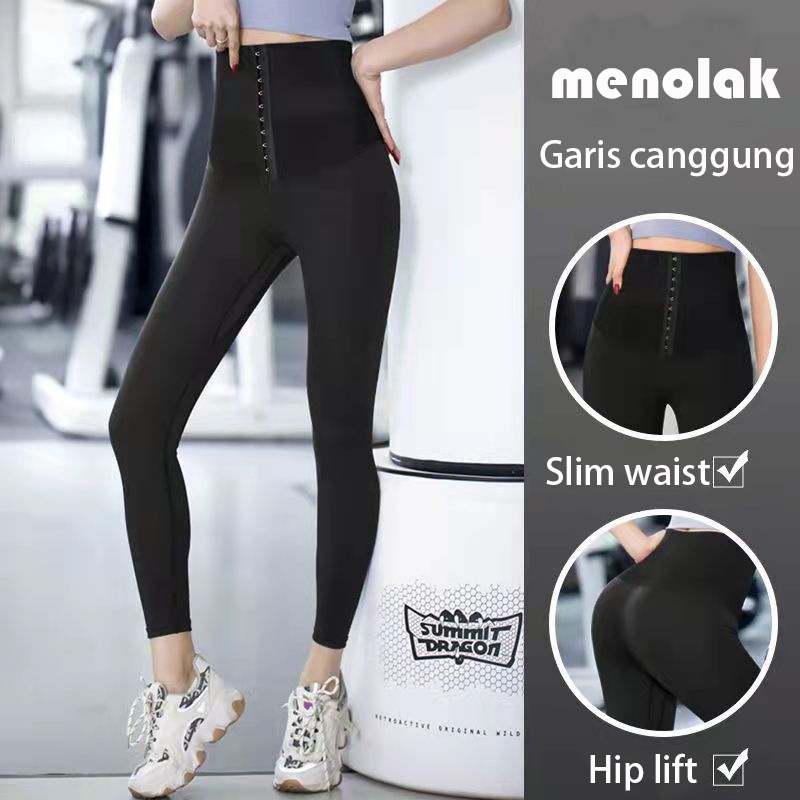 WiZi Pelansing perut celana panjang yoga Celana bahan lembut Legging Olahraga Wanita