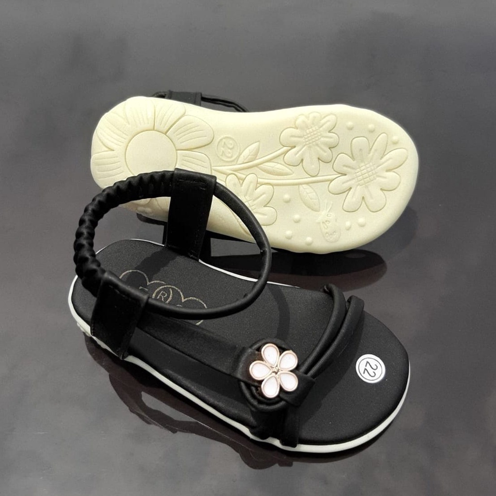 VINANDOZ SDP11-2225 Sandal Tali Anak Perempuan umur 1 2 3 tahun - Sol Karet Anti Slip Motif Bunga