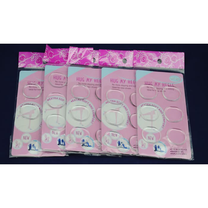 6Pcs Insole Gel Hug My Heels / Silikon Pelindung Kaki Anti Lecet