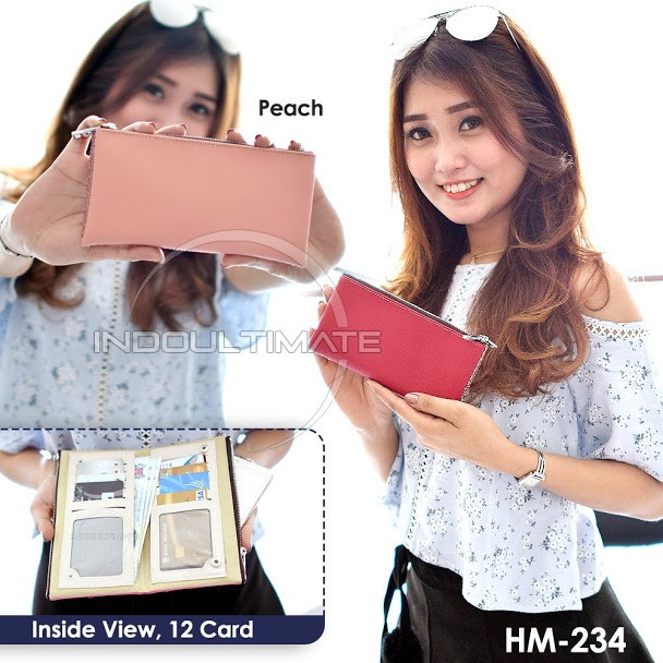 Dompet Wanita import HM-234 dompet Panjang Kulit Import Murah Lucu dompet lipat