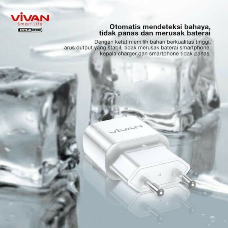 Power Charger Vivan + Kabel Type C Quallcom 3.0 Quick Charger 3A Usb C 18W [OVAL3.0]