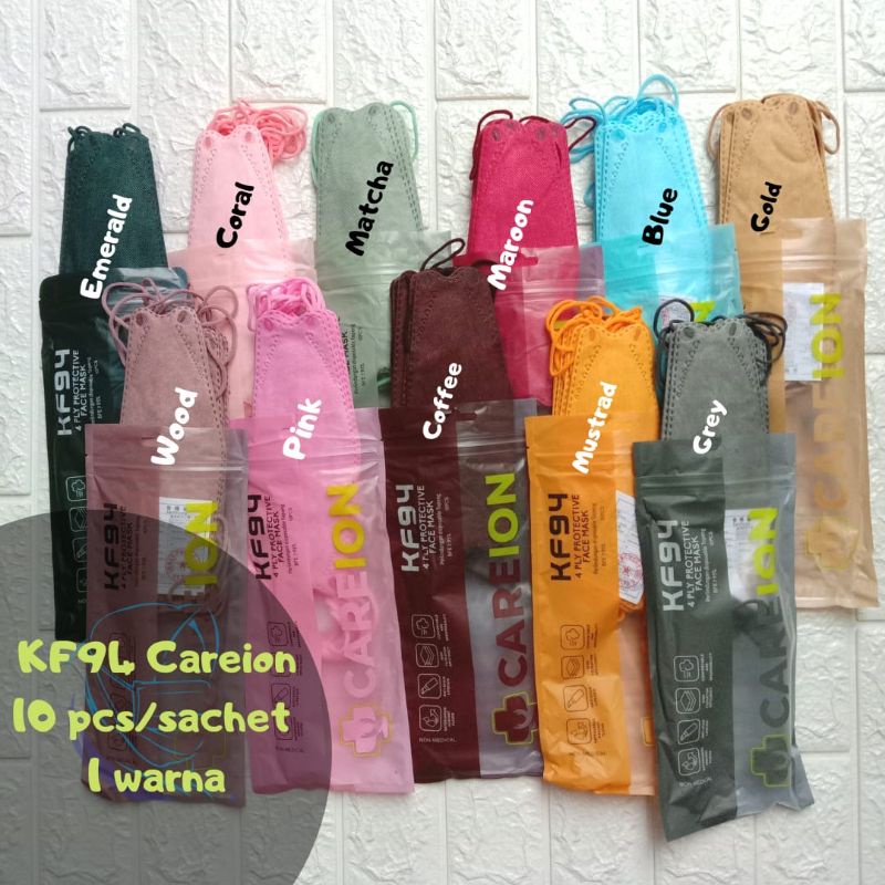MASKER KF94 CAREION 4ply (PACK 10 PCS) WECARE/ MASKER CAREION NUDE PINK TOSCA /MASKER DEWASA