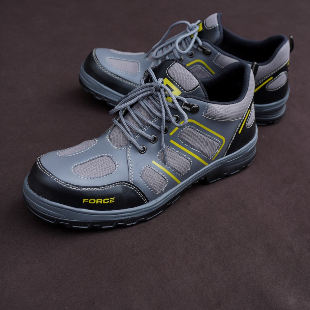 Sepatu Gunung Low Boots Pria Black Force Elder Abu Ujung Besi Bots Safety Kerja Outdoor Terbaru