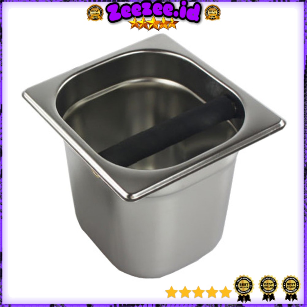 Wadah Kopi Espresso Knock Box Waste Container Barista 17.5x16x15CM - KB1 - Silver