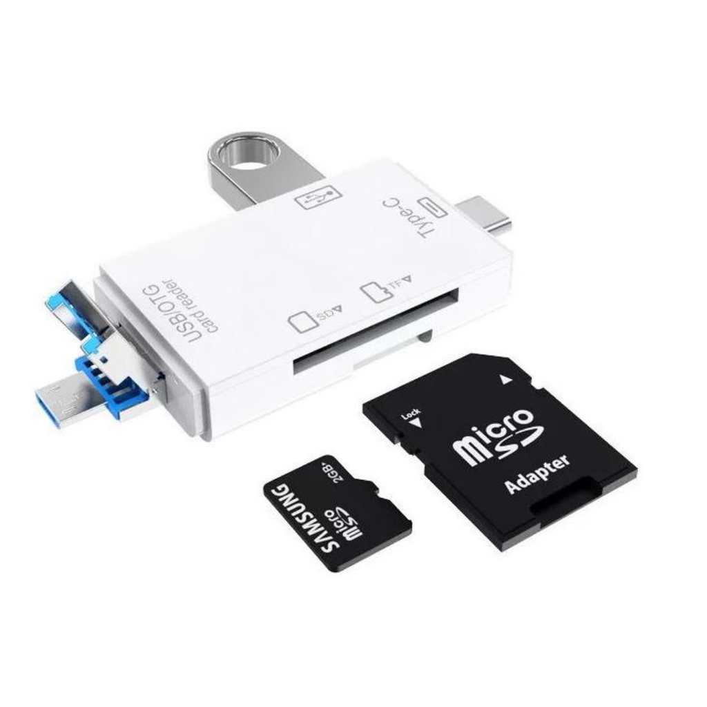 OTG Card Reader 6 in 1 Support USB 3.1 Type C / USB 2.0 / SD Card / Micro SD / Micro USB / USB Port AH011 - XOBOX