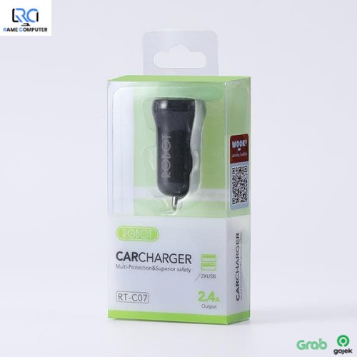 Car Charger Mobil Fast Charging Robot RT-C07 RTC07 2.4A - Putih