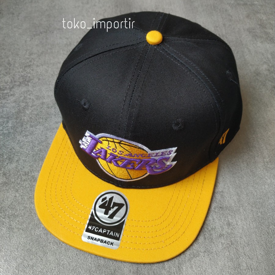 Topi Lakers Los Angels Snapback topi baseball pria Import Mirror ORI