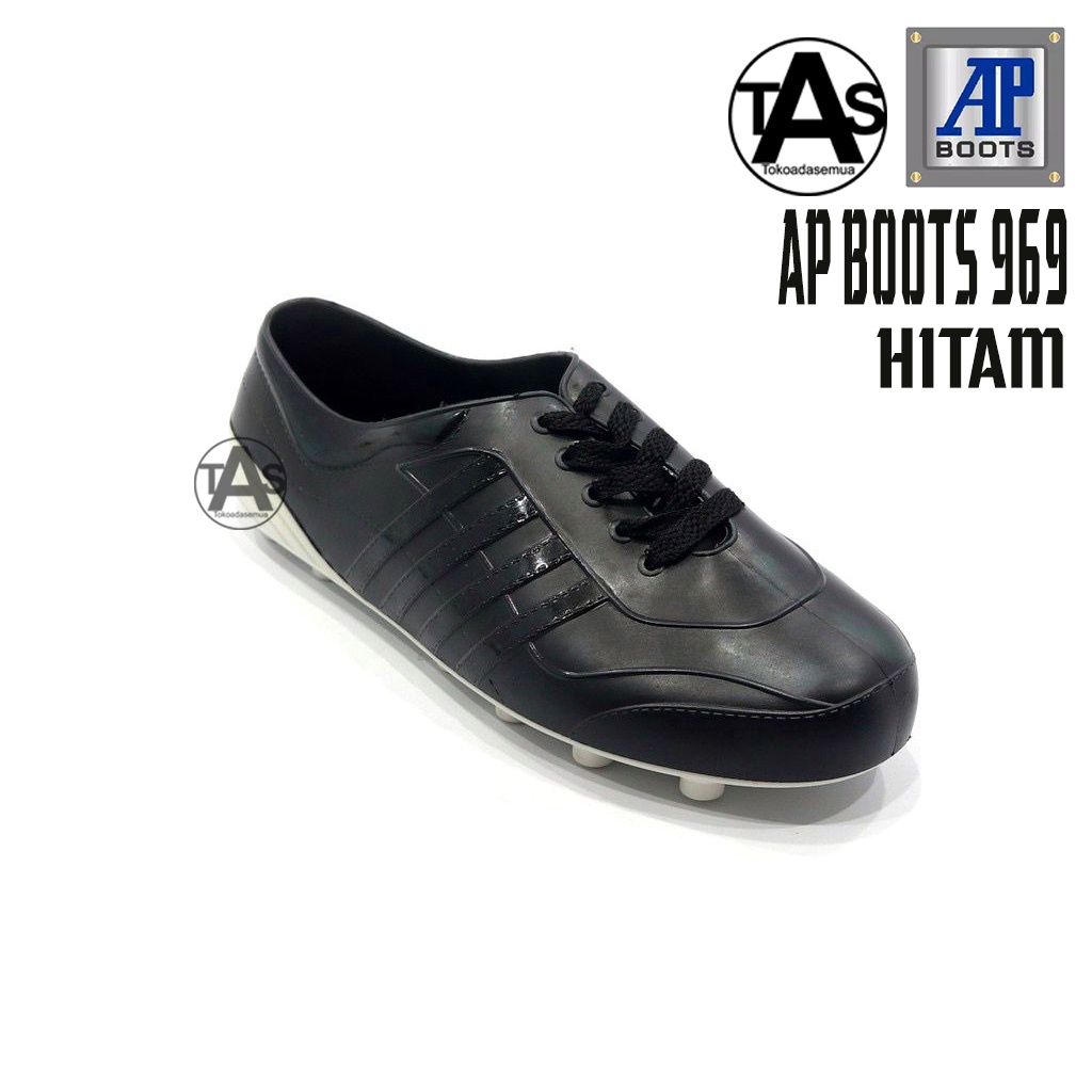 NEW / Sepatu 969 Hitam / Sepatu Karet AP Boots Multi Fungsi- AP PUL BOLA 969 PUTIH dan HITAM - AP Boot SEPATU PETANI &amp; BERKEBUN