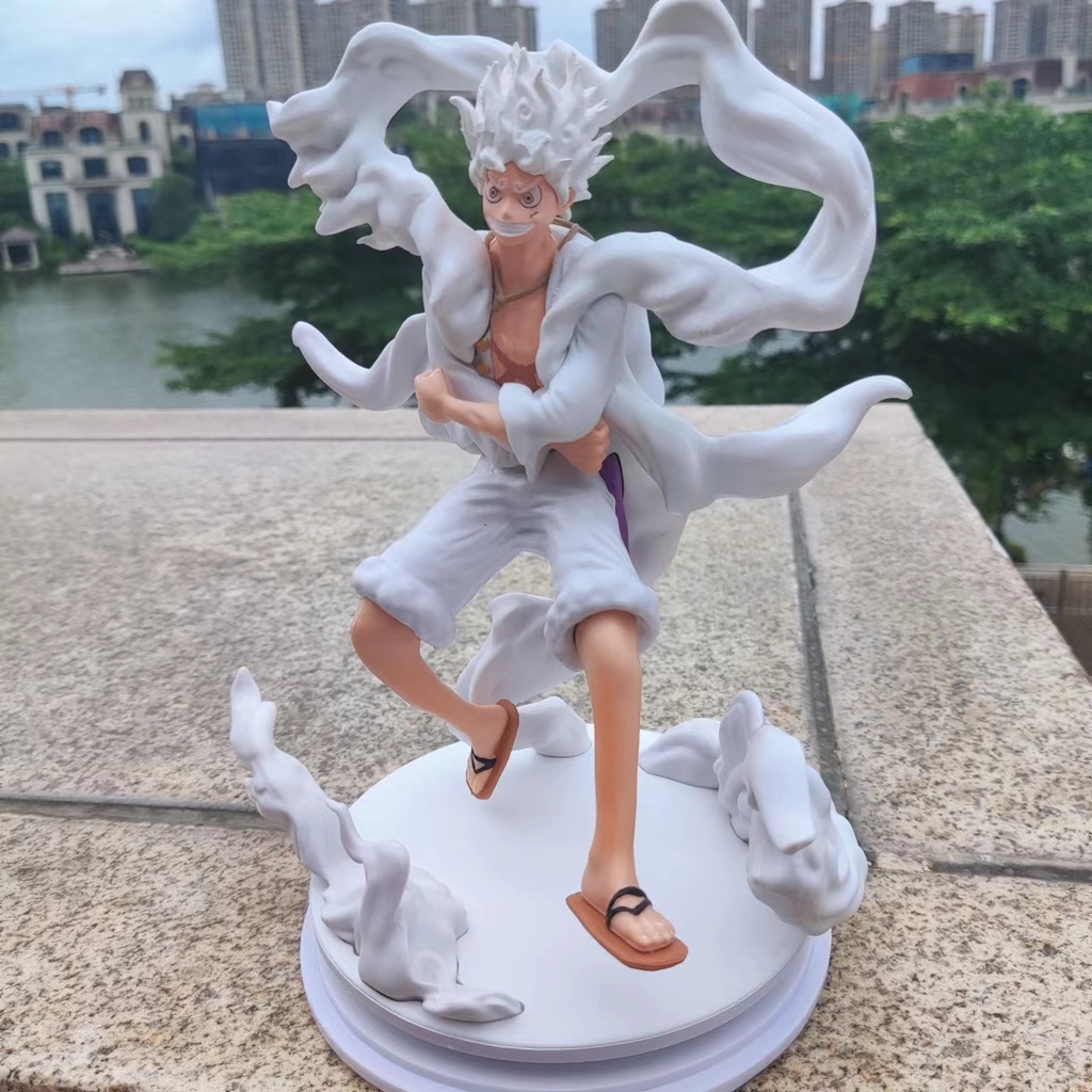 Mainan Action Figure Model Anime One Piece Luffy GEAR 5 Nika Sun God Kepala Ganda Bahan PVC Untuk Hadiah Anak