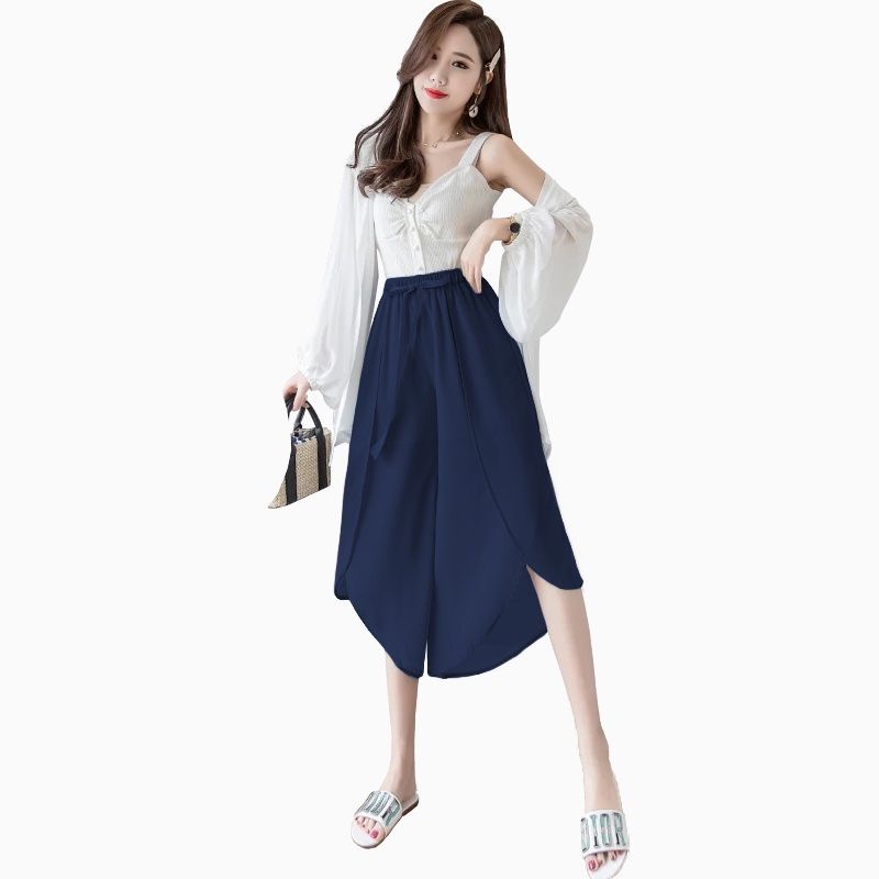 Celana Casual Sifon gaya korea wanita dewasa cropped pants - Jktfashion Heidi